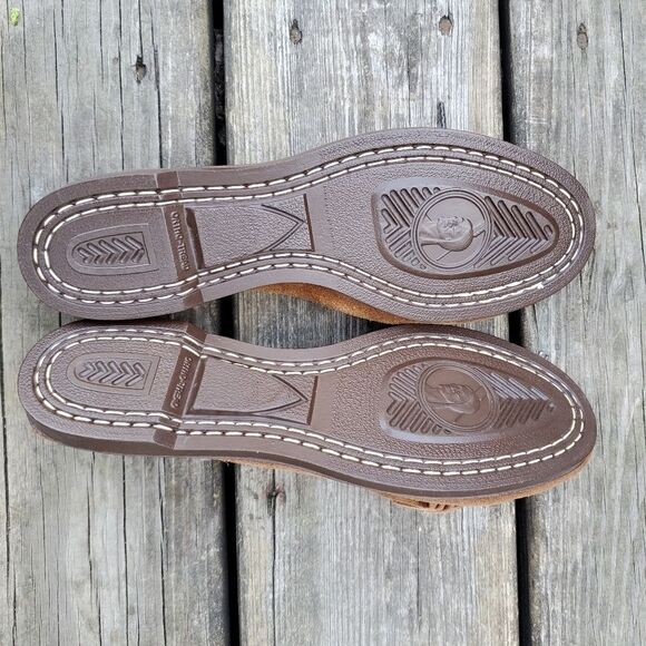 Vintage 70s Western Boho NativeMoccasins Beaded Thunderbird Suede Leather Fringe - Picture 4 of 6